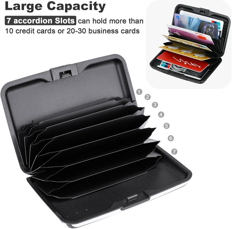 ELFISH Mini RFID Aluminum Wallet Credit Cards Holder Business Card Case Metal ID Case for Men Women (Eye heart) - Image 5